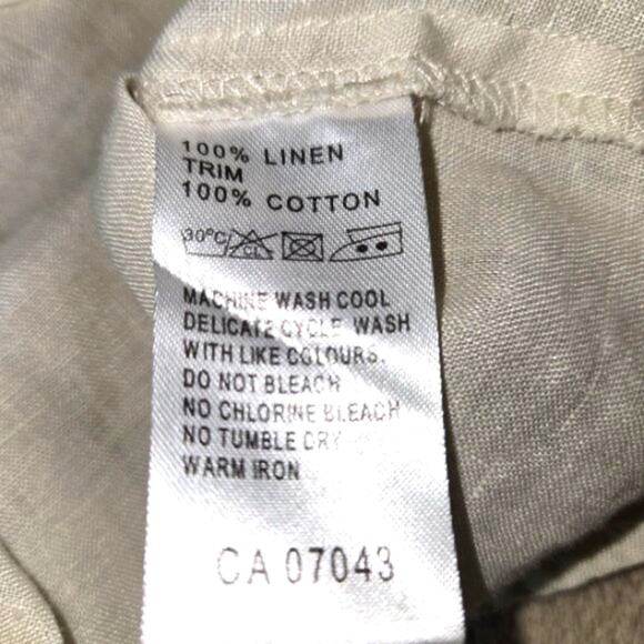 Malvin I love Linen Woman's Size S Top Crochet Boho Beige 100%Linen - Picture 11 of 13